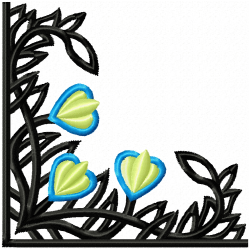 Floral Filigree Corners Embroidery Design 10